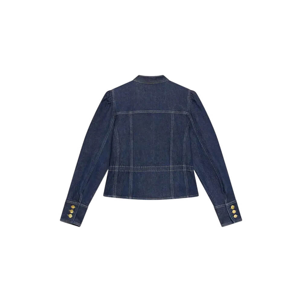 Mint Velvet Dark Indigo Puff Sleeve Denim Jacket